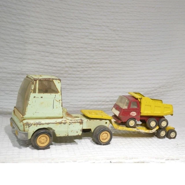 Ancien Camion Benne Gama Joustra En Tôle - Véhicule Miniature Vintage