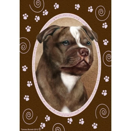 Paws House Flag - Chocolate Staffordshire Bull Terrier 17244