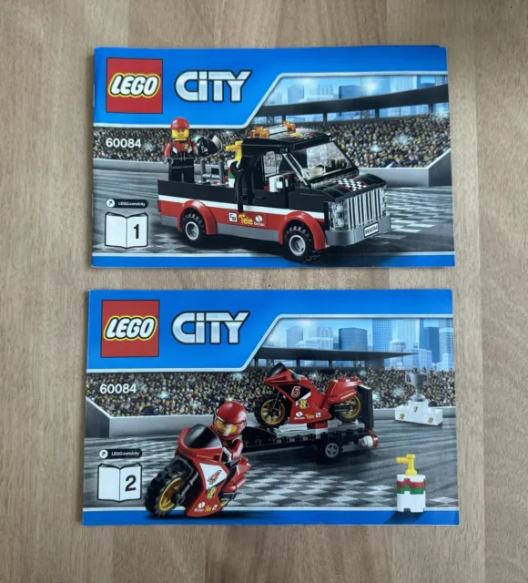 Lego Instruction booklet Manual City Racing Bike Transporter #60084 set 2 books