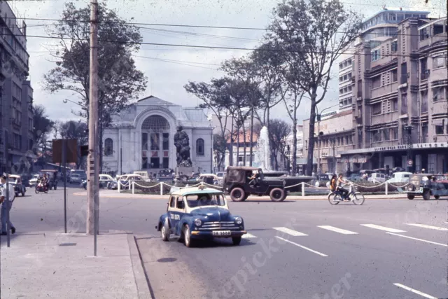 Sl68 Original slide 1970's  Vietnam Saigon Downtown street scene 719a