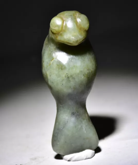 7.5CM Rare Old China Hongshan Culture Jade Carving Palace Bird Beast Pendant