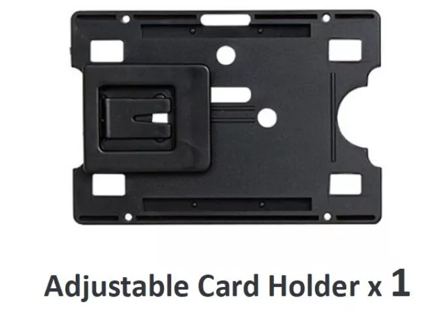 1 x  REXEL 9801802  Rigid ID Card Holder with adjustable pocket clip Black    J6