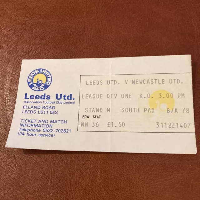 Leeds United V Newcastle Ticket 1977/78 Season 2 Jan 1978