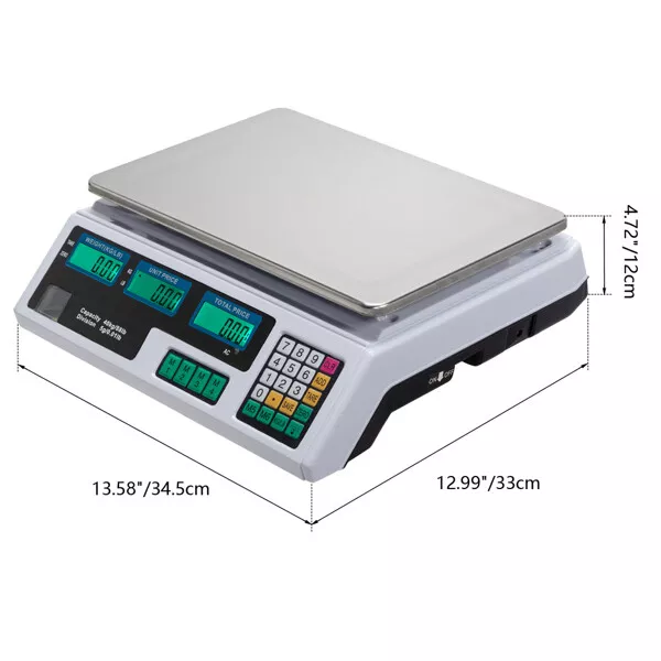 40kg/5g Digital Price Computing Retail Weight Scale Shop Commercial Market Black 2