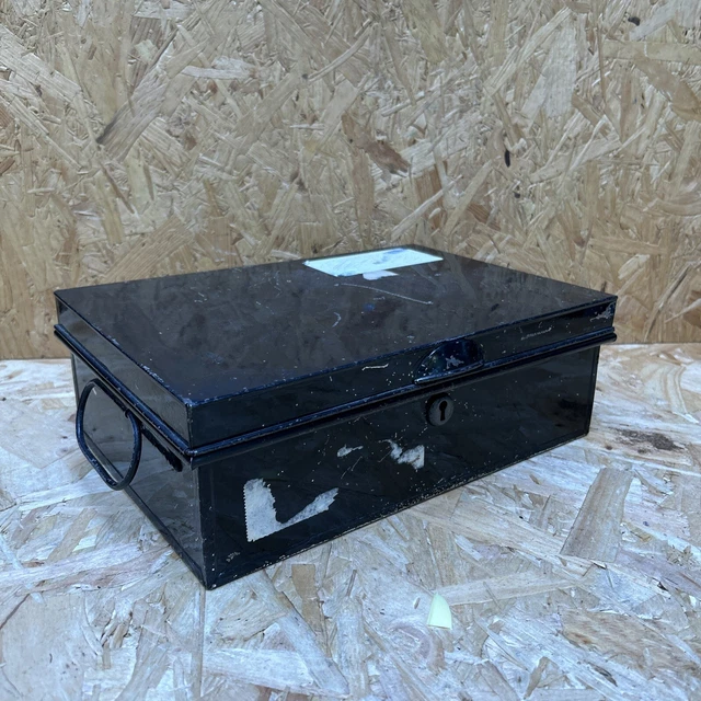 Caja de escritura de metal vintage lata en efectivo - sin llave - 30 x 20 x 10 cm