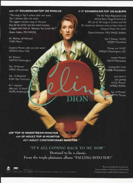 CELINE DION It’s All Coming Trade Ad POSTER for Falling