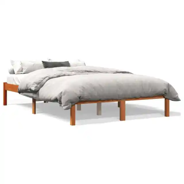 Estructura de cama madera maciza pino marrón cera 120x190 cm vidaXL