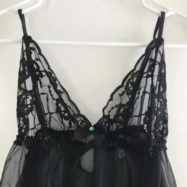 Fredericks of Hollywood Lingerie Teddy One Piece XL Black Lace