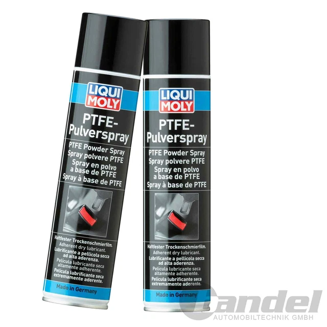 2x 400ml LIQUI MOLY PTFE SPRAY IN POLVERE SPRAY GRASSO SCORREVOLE E SEPARATORE DOSE