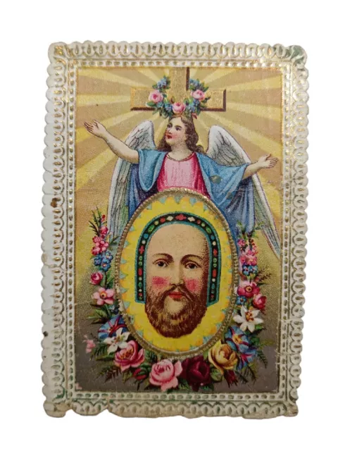 *HH* Antico santino holy card immaginetta votiva sacra volto Gesù Cristo Angelo