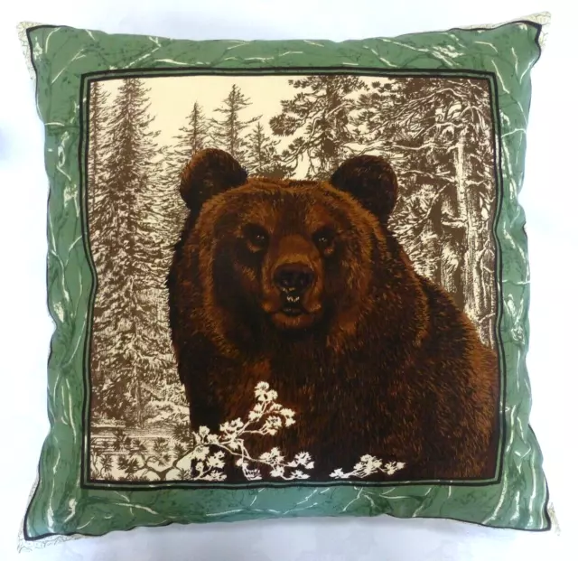 BEAR MOOSE Elk Deer Wildlife Animal Forest Landscape - Handmade cushion with pad