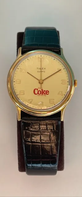 Vintage Timex Quartz Watch Coke Trade Mark Water resistant Coca Cola Enjoy Coke