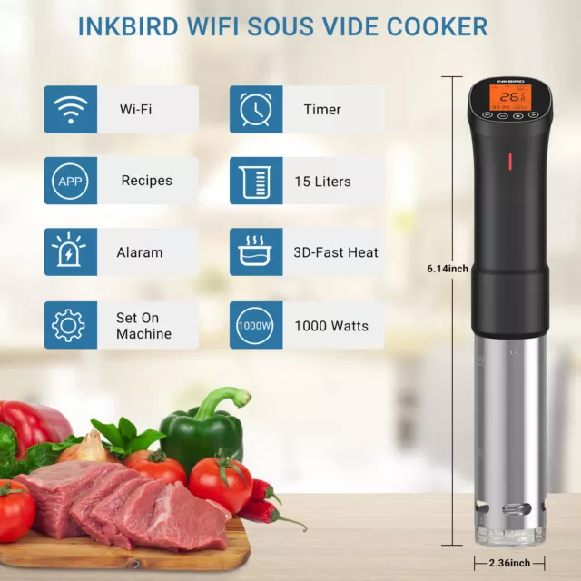 INKBIRD Sous Vide Cooker WiFi Pentole a cottura lenta Circolatore Immersione EU 2