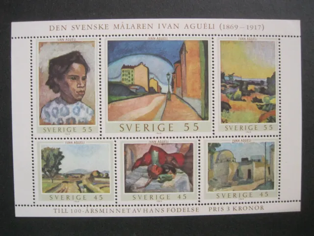 Briefmarken Schweden SVERIGE Block 1 Ivan Agueli Malerei Gemälde postfrisch**