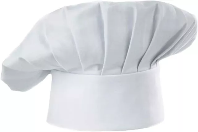 Chef Hat Adjustable Hook Clos Kitchen Cooking Cap for Adult or Kids 1 Pc White