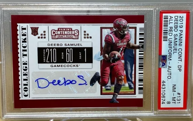 Deebo Samuel 2019 Panini Contenders Draft Picks PSA 8 automático novato 49er #131 1 de 4