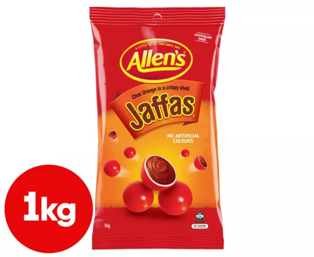 Allen's 1kg Jaffas Choc Orange Crispy Crunchy Shell Candy/Lolly Sweet Snack Bag