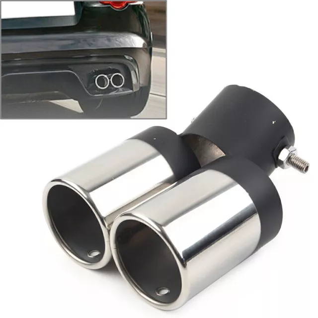 Universal Dual Car Stainless Steel Rear Exhaust Pipe Tail Muffler Tip Accessorie