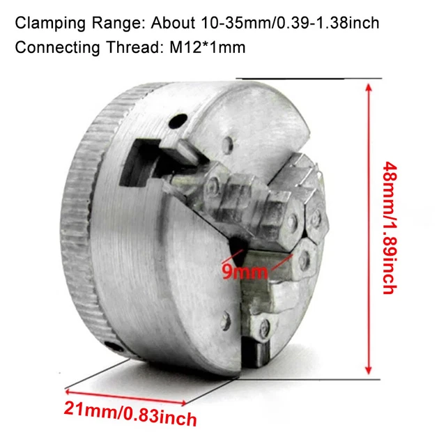 Z011 For Lathe Zinc Alloy 10-35mm Three Jaw Chuck Power Tool Woodworking