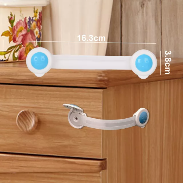 16X Child Kids Baby Safety Drawer Door Lock Cupboard Cabinet Toilet Adhesive 3