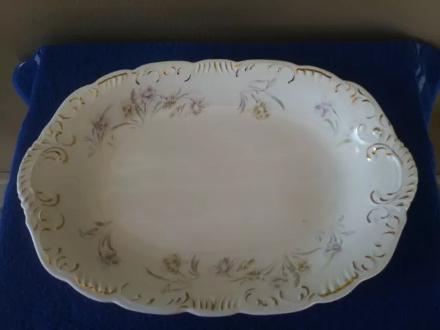 Henry Alcock & Co. Semi Porcelain Large Floral Serving Platter 1891-1910