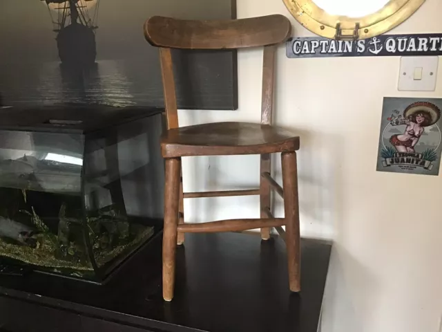 Antique Vintage Child’s Solid Oak Chair