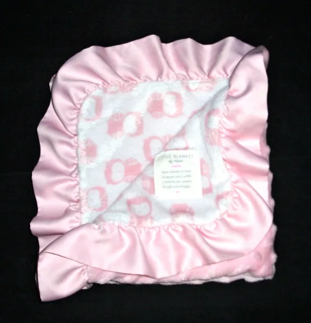 Carters Child of Mine Little Baby Blanket Pink Owl Ruffle Edge Minky Dot Patch
