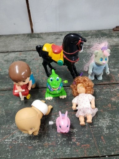 Paire De Figurines Automates Vintage Tomy Comics Wind Up - Singe Et Cochon à Remonter, Occasion