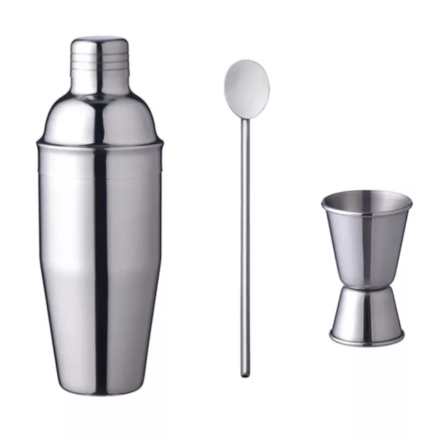 3 Pcs Cocktail Shaker Mixer Drink Bartender Stainless Steel