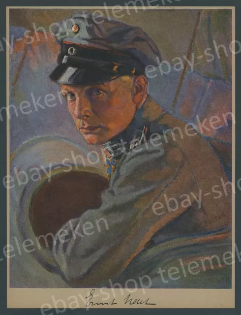 Karl Bauer Porträt Ernst Udet Orden Pour le merite Fliegertruppe Luftwaffe 1918!