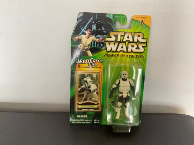 Star Wars Power of the Jedi Force File Scout Trooper impérial Patrol Hasbro 2000