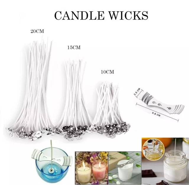 Pre Waxed Candle Wicks With Sustainers Long Tabbed For Candle Making Craft