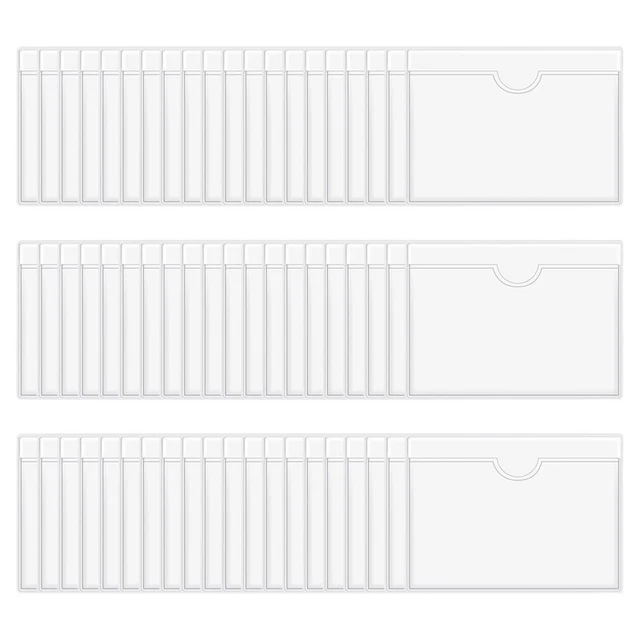 3X(60 StüCk Selbstklebende Etiketten Halter Karten FäCher Etiketten Halter Dur3)