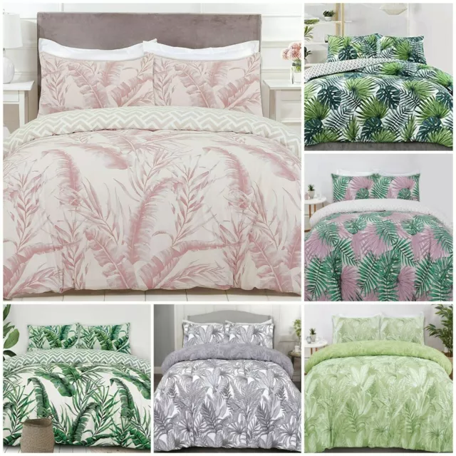 Bettdecke Bezug Bettwäsche Set & Kissenbezüge Baumwollmischung Blumenblatt Wendebar