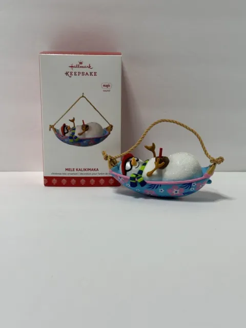 Hallmark Keepsake Snowman Mele Kalikimaka Magic Sound Christmas Ornament 2017