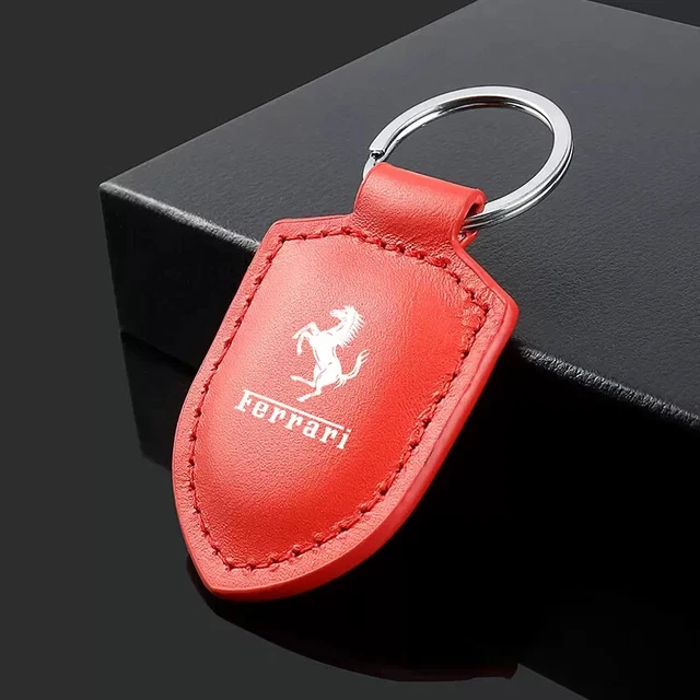 Ferrari car key chain Roma Ferrari 488 Portofino F8 leather key chain red