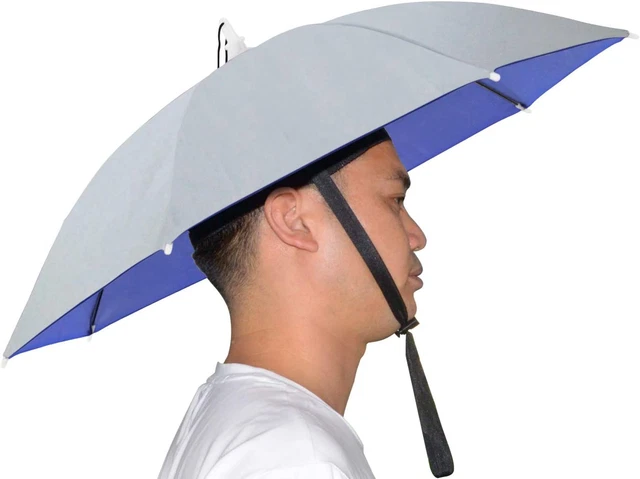 Umbrella Hat, 25 Inch Hands Free Umbrella Cap for Adults and Kids, Fishi