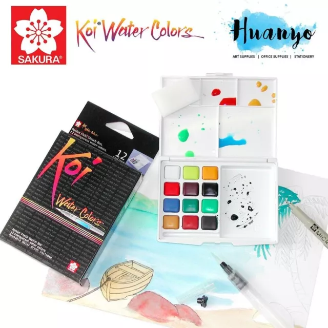 Sakura Koi Water Colours Pocket Field Sketch Box - 12 Colours 2