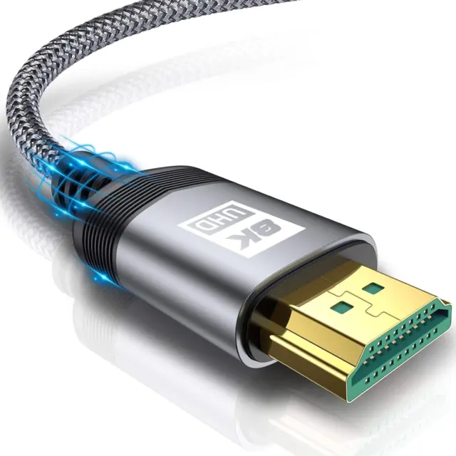 Câble HDMI 2.1 8 K 48 Gbps Ethernet High Speed 8 K @ 60 Hz, 4 K @ 120 Hz, HDCP 2
