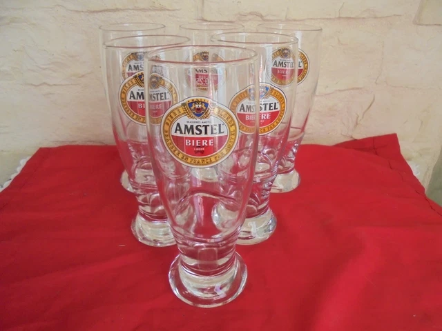 Verre à Bière Amstel 40 Cl - Pinte Publicitaire En Verre Transparent