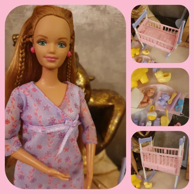 Barbie embarazada y Midge Baby Happy Family Dolls - 2002 MATTEL