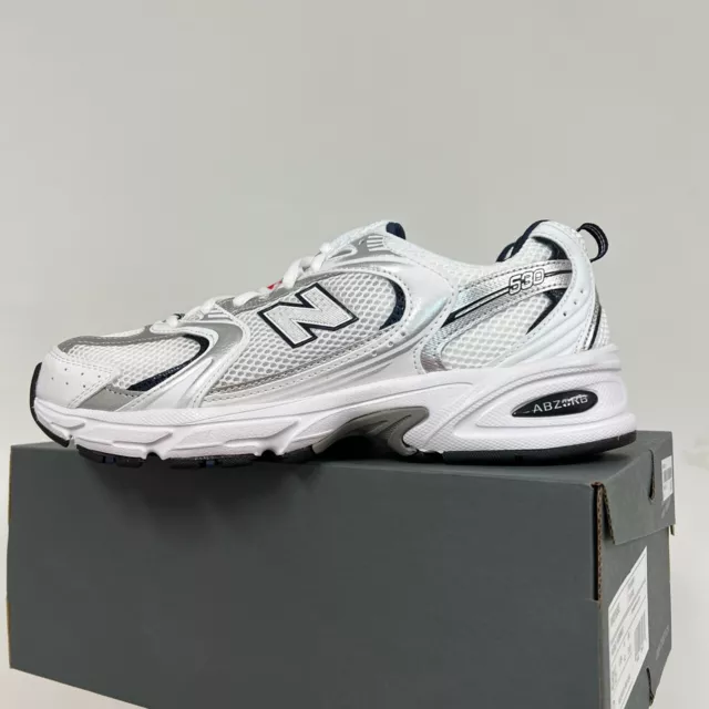 NEW BALANCE 530 White Running Shoes Sneakers WHITE/SILVER/BLUE MR530SG Sz  4-12 $135.00 - PicClick