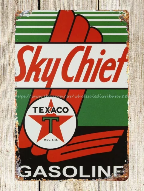 Sky Chiet Texaco T Gasoline metal tin sign hanging metal art