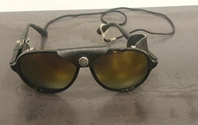 Seltene Vintage UVEX Sonnenbrille Leder-Seitenschutz Wandernbrille Skibrille