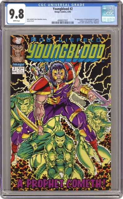 Youngblood #2A Green Logo CGC 9.8 1992 4088027007 1st app. Shadowhawk