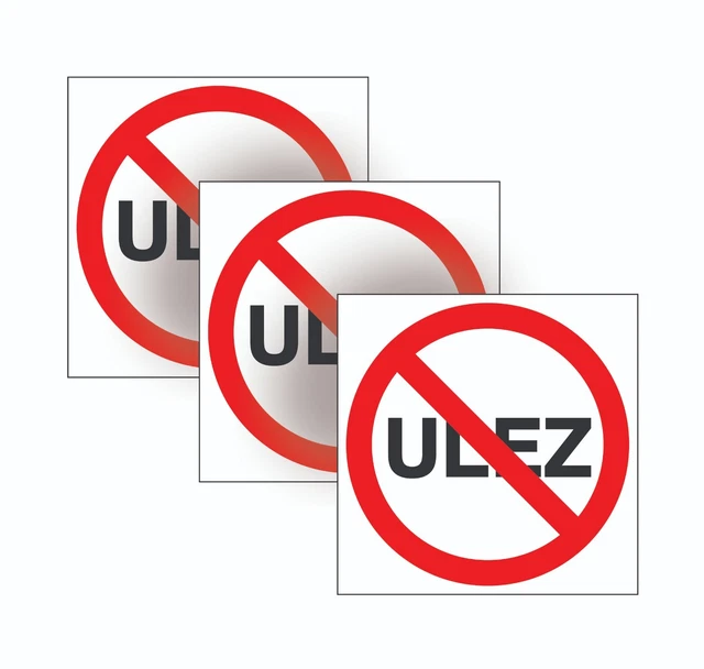 3er-Pack KEINE ULEZ Warnschild AUFKLEBER für Autos, Büros, Zuhause, ULEZ Zone, lustig