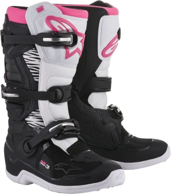 Alpinestars Stella Tech 3 Damen Motocross Stiefel (Black/Pink,9 (41))