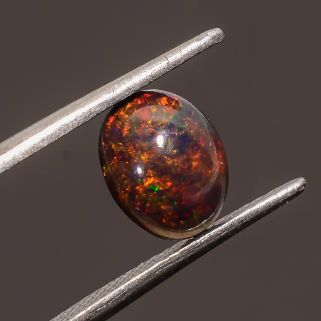Natural Black Ethiopian Opal Oval Shape Full Fire Opal Gemstone 1 Ct 9X7X4 mm