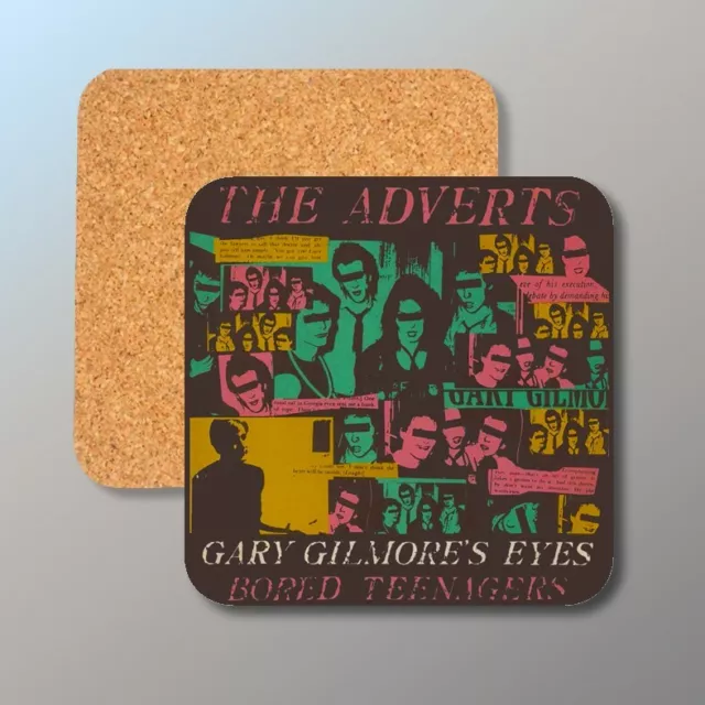 The Adverts - Gary Gilmores Eyes - cork backed coaster - FREE shipping