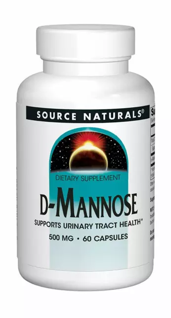 Source Naturals D-Mannose 500mg 60 Capsules | UTI Bladder Kidney Infection Detox